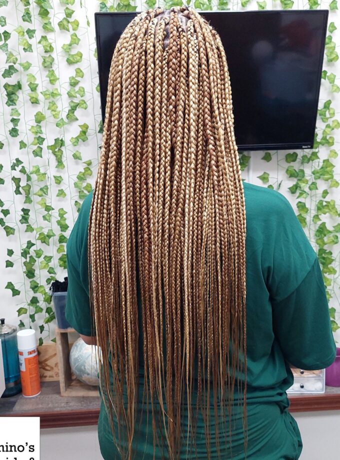 Medium box braids Waist length